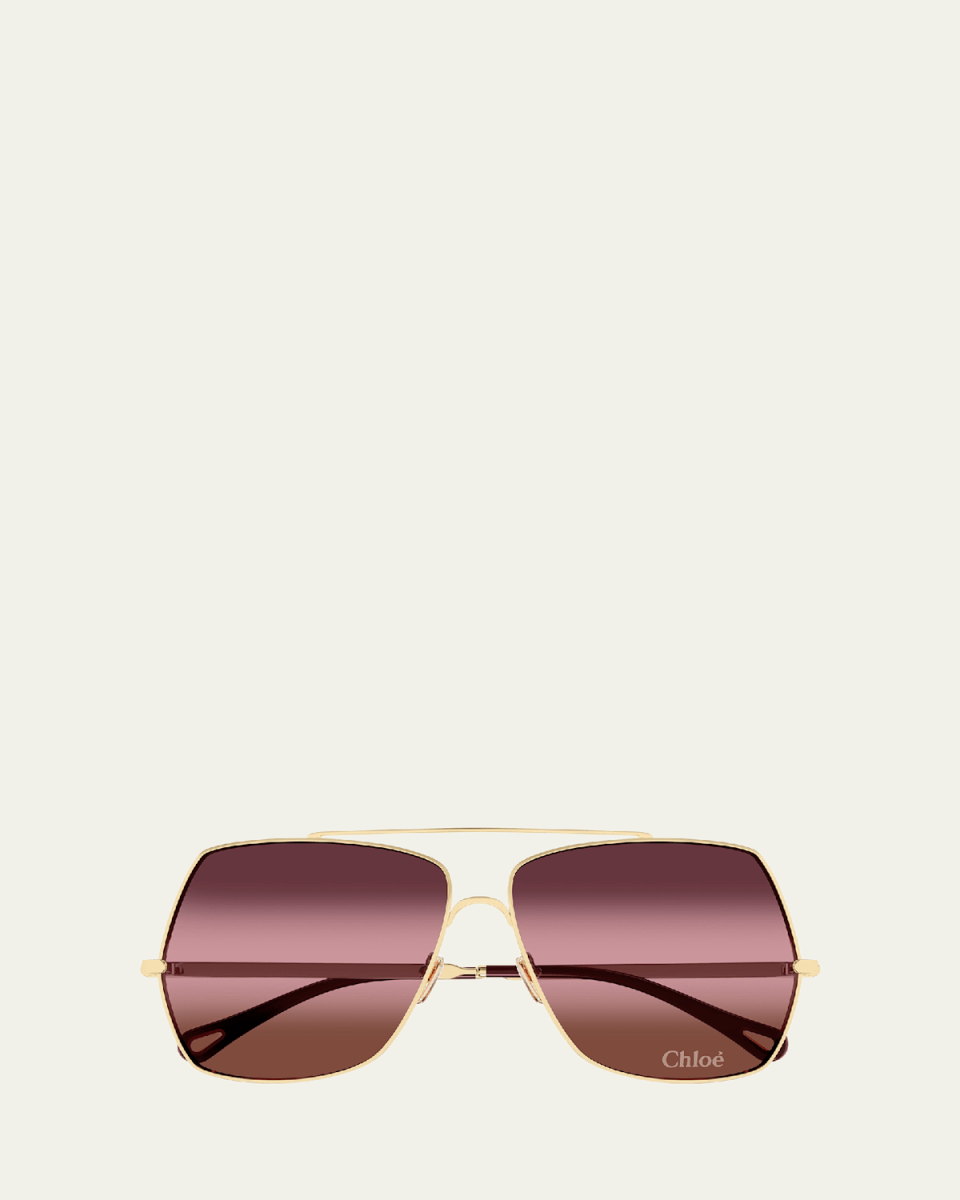 Gradient Aviator Metal Sunglasses